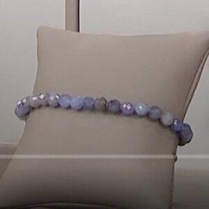 Jay King TANZANITE Faceted Bead Stretch Bracelet NWT